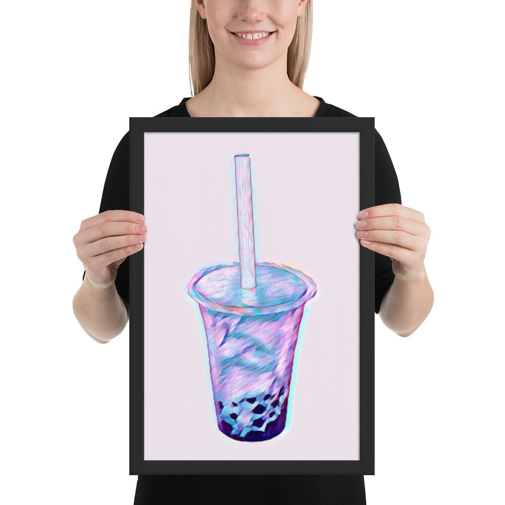 Boba Framed Poster (Octopus) [Unfoiled] JoyousJoyfulJoyness Black 12″×18″ 