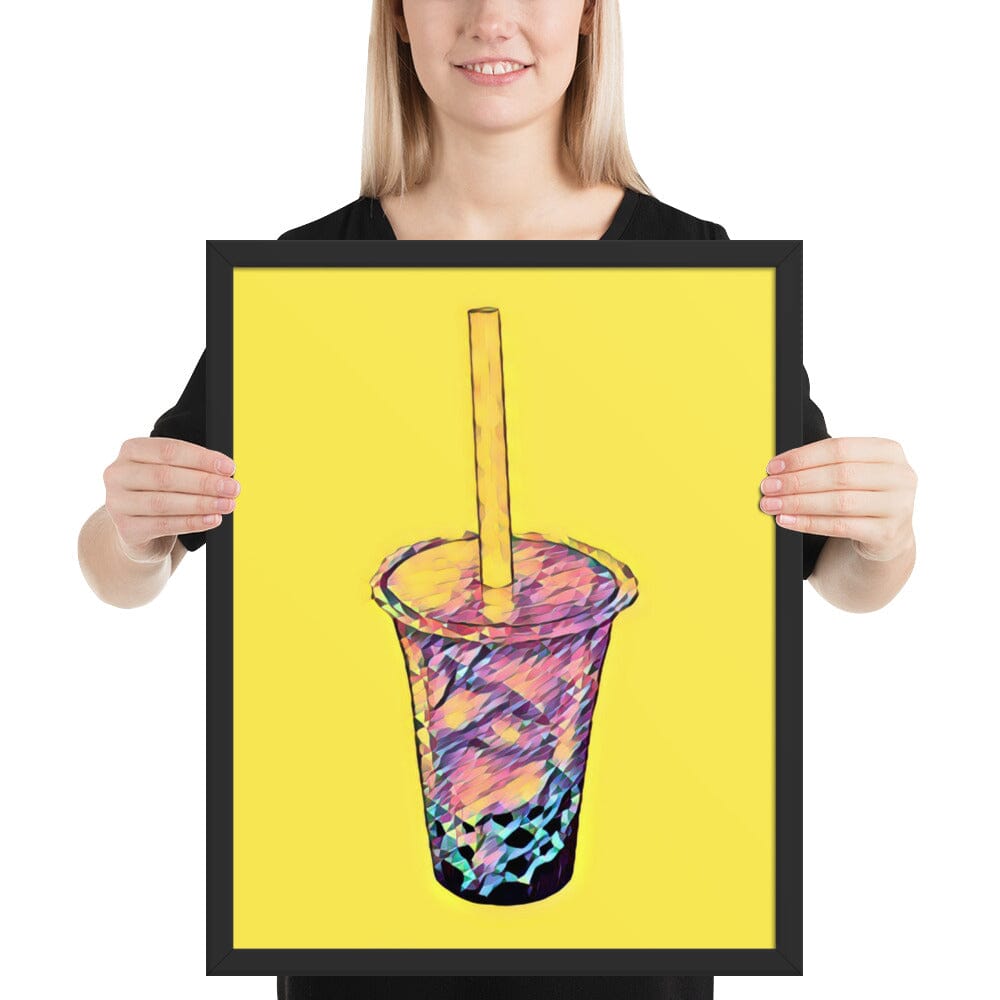 Boba Framed Poster (Cake) [Unfoiled] JoyousJoyfulJoyness Black 16″×20″ 