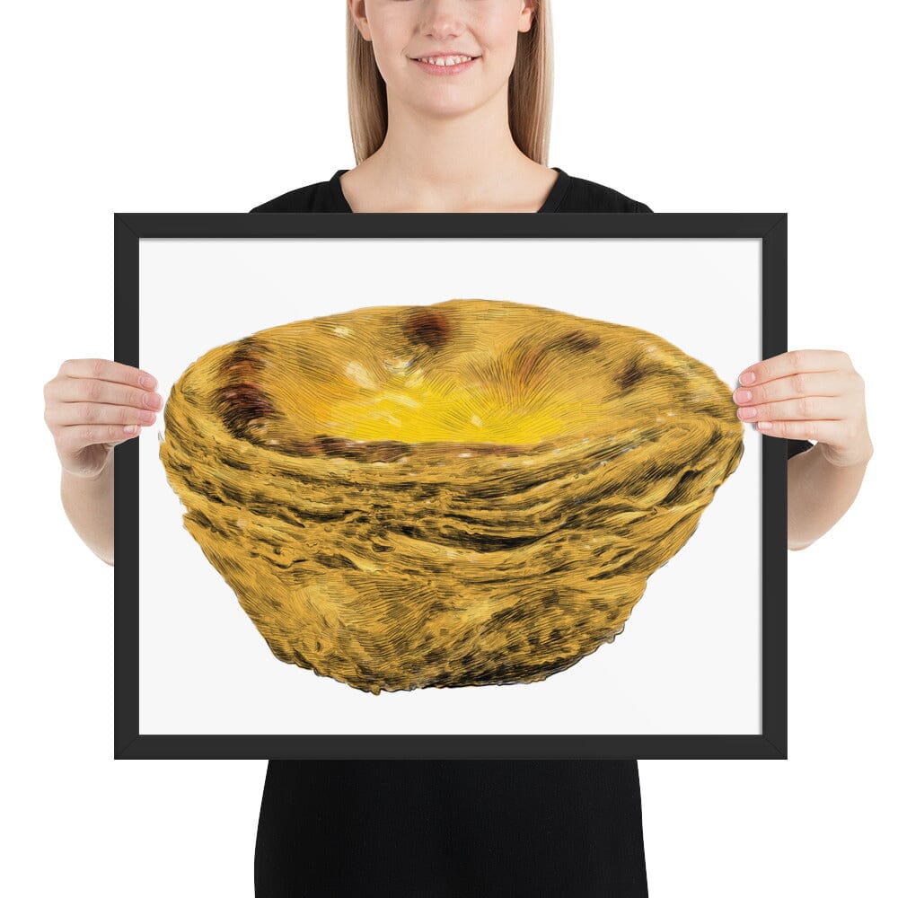 Egg Tart Framed Poster [Unfoiled] JoyousJoyfulJoyness Black 16″×20″ 