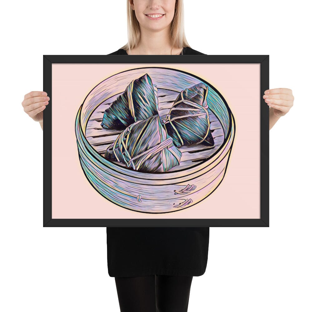 Zong Zi Framed Poster (Chameleon) [Unfoiled] JoyousJoyfulJoyness Black 18″×24″ 