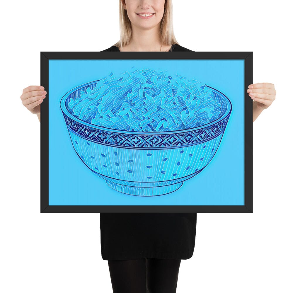 Bowl of Rice Framed Poster (Crystal Two) [Unfoiled] JoyousJoyfulJoyness Black 18″×24″ 