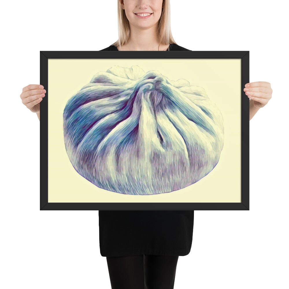 Dumpling Framed Poster (Blooming) [Unfoiled] JoyousJoyfulJoyness Black 18″×24″ 