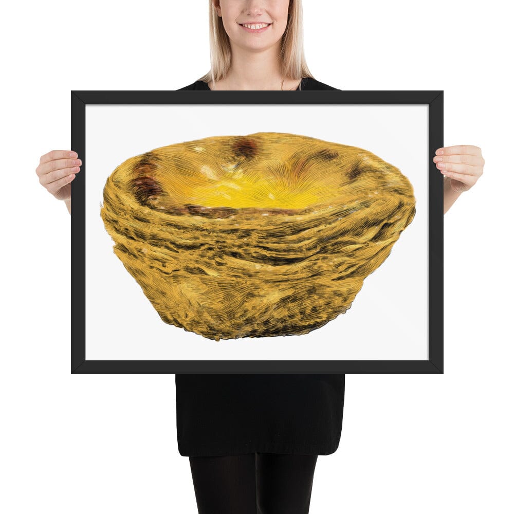 Egg Tart Framed Poster [Unfoiled] JoyousJoyfulJoyness Black 18″×24″ 