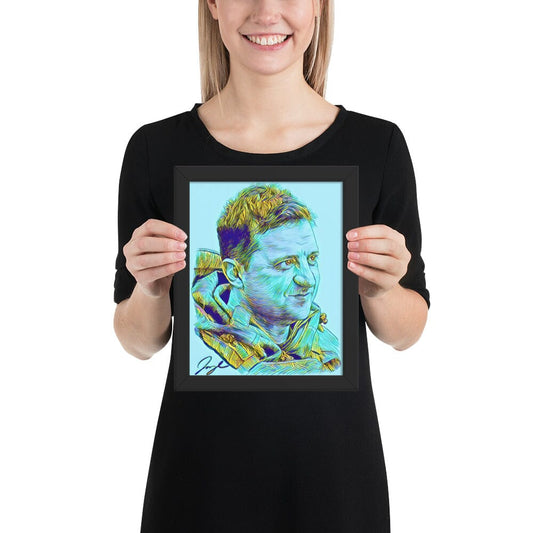 President Zelenskyy (Filter) Framed Poster [Unfoiled] Posters, Prints, & Visual Artwork JoyousJoyfulJoyness Black 8″×10″ 