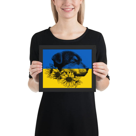 Dog of Ukraine Framed Poster [Unfoiled] Decor JoyousJoyfulJoyness Black 8″×10″ 