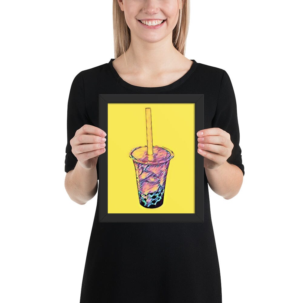 Boba Framed Poster (Cake) [Unfoiled] JoyousJoyfulJoyness Black 8″×10″ 