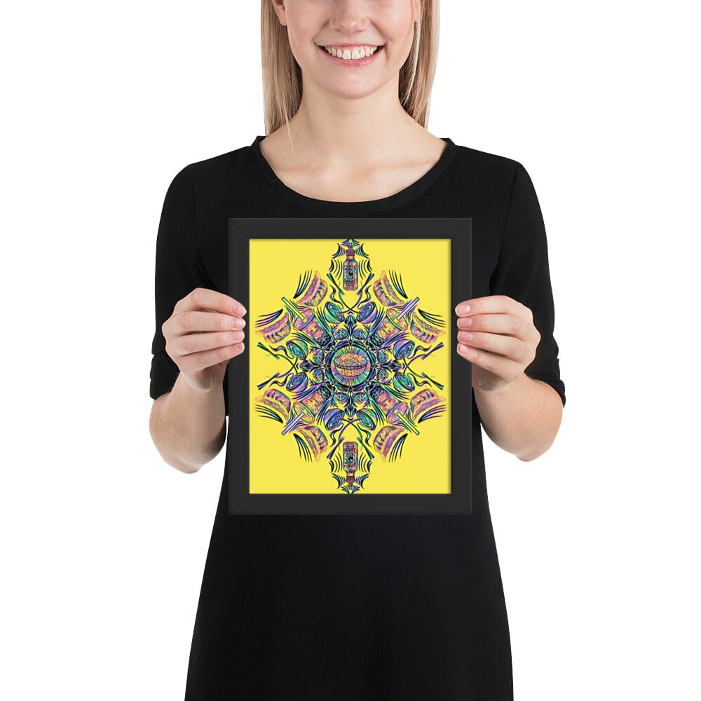 Kaleidoscope of Asian Food Framed Poster [Unfoiled] JoyousJoyfulJoyness Black 8″×10″ 
