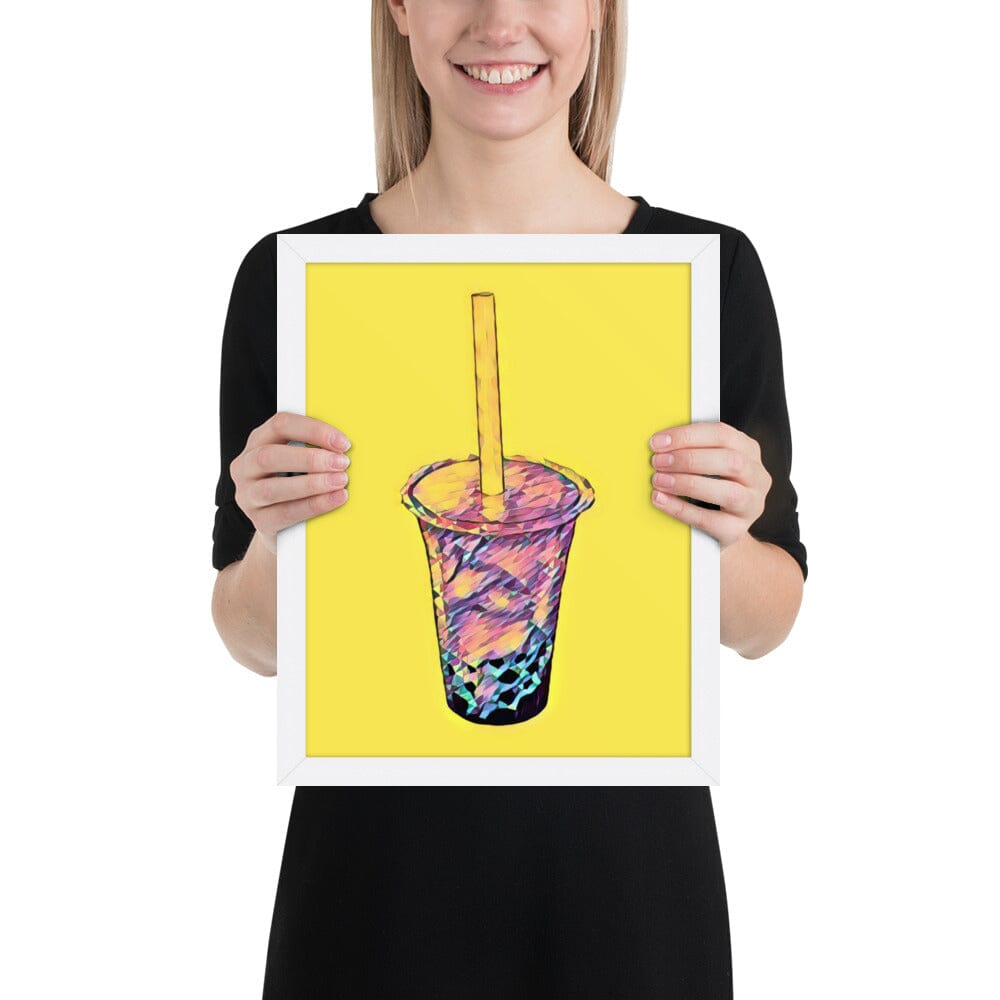 Boba Framed Poster (Cake) [Unfoiled] JoyousJoyfulJoyness White 11″×14″ 