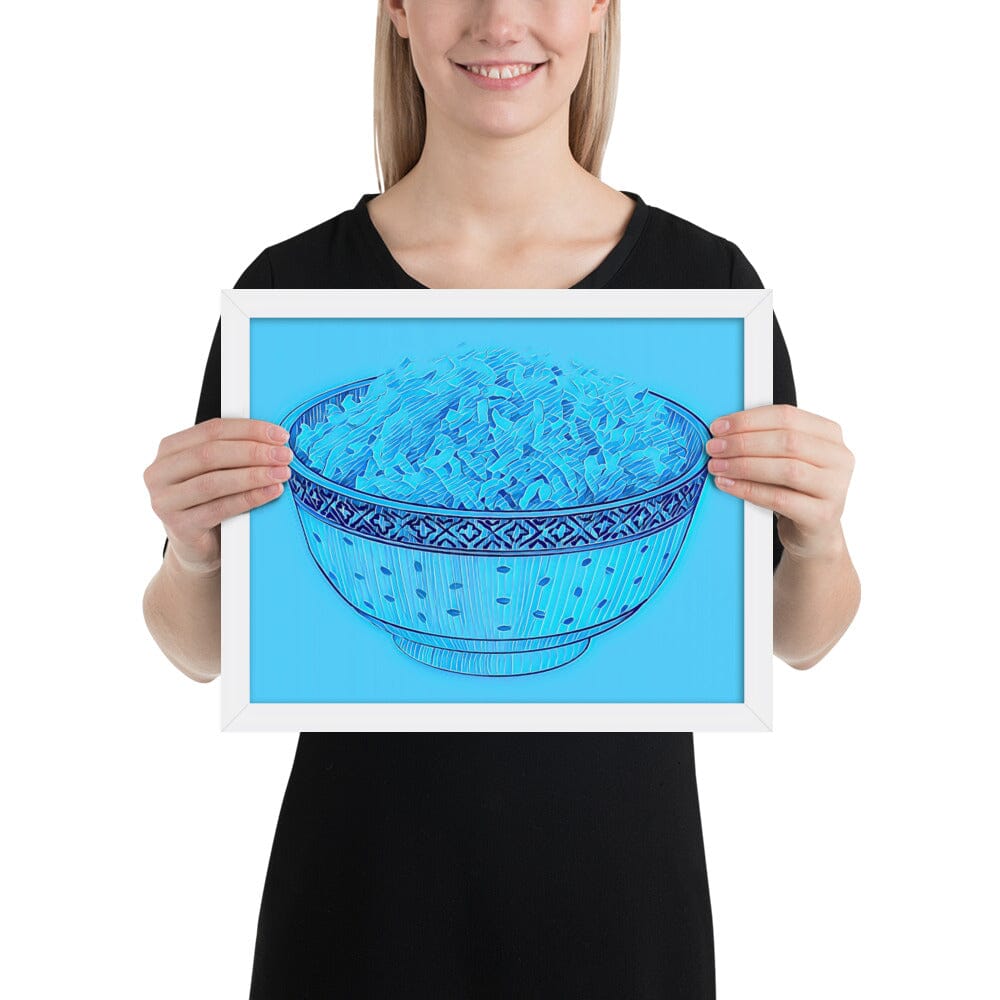 Bowl of Rice Framed Poster (Crystal Two) [Unfoiled] JoyousJoyfulJoyness White 11″×14″ 