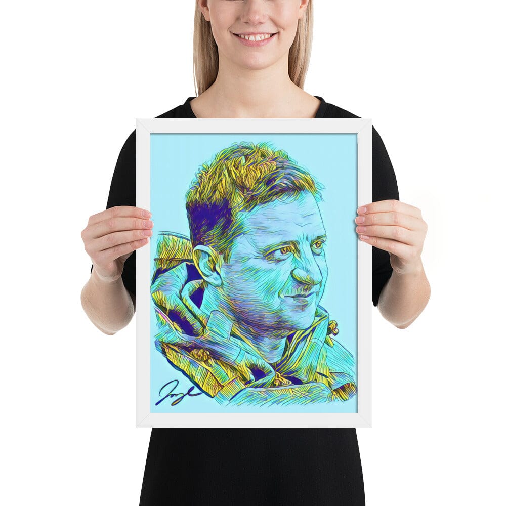 President Zelenskyy (Filter) Framed Poster [Unfoiled] Posters, Prints, & Visual Artwork JoyousJoyfulJoyness White 12″×16″ 