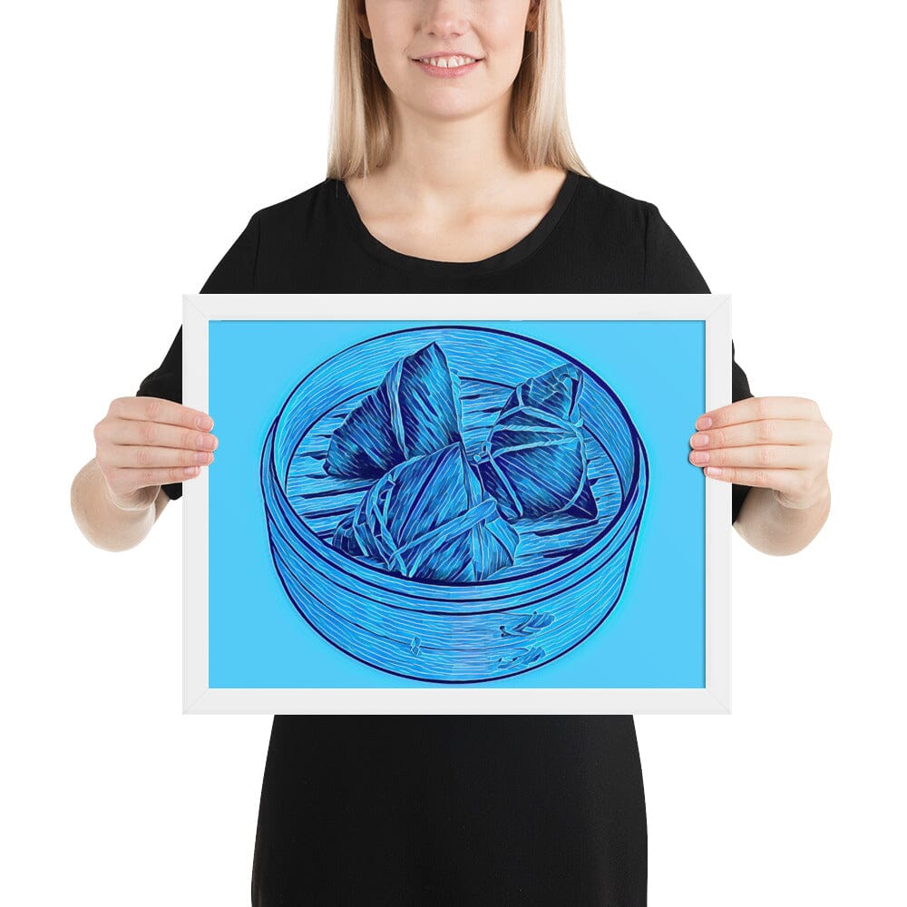 Zong Zi Framed Poster (Crystal Two) [Unfoiled] JoyousJoyfulJoyness White 12″×16″ 