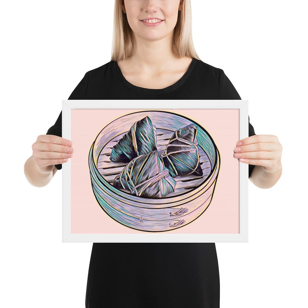 Zong Zi Framed Poster (Chameleon) [Unfoiled] JoyousJoyfulJoyness White 12″×16″ 