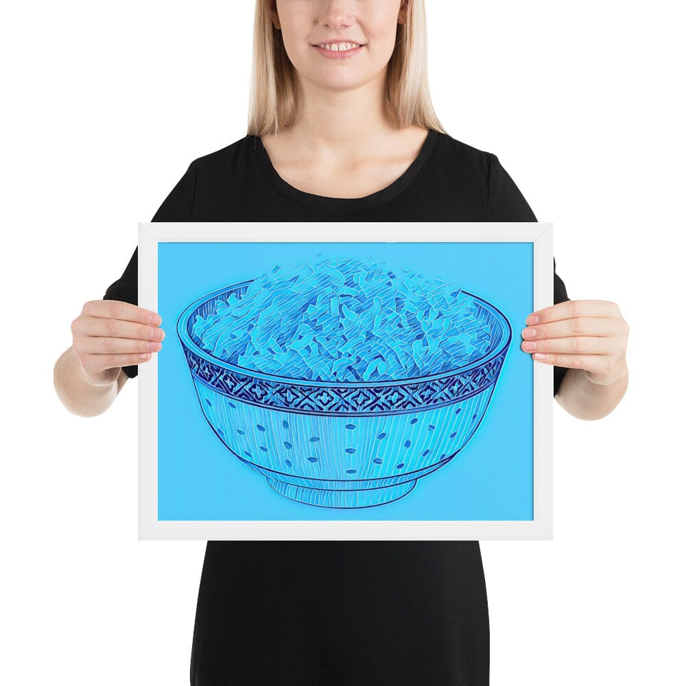 Bowl of Rice Framed Poster (Crystal Two) [Unfoiled] JoyousJoyfulJoyness White 12″×16″ 