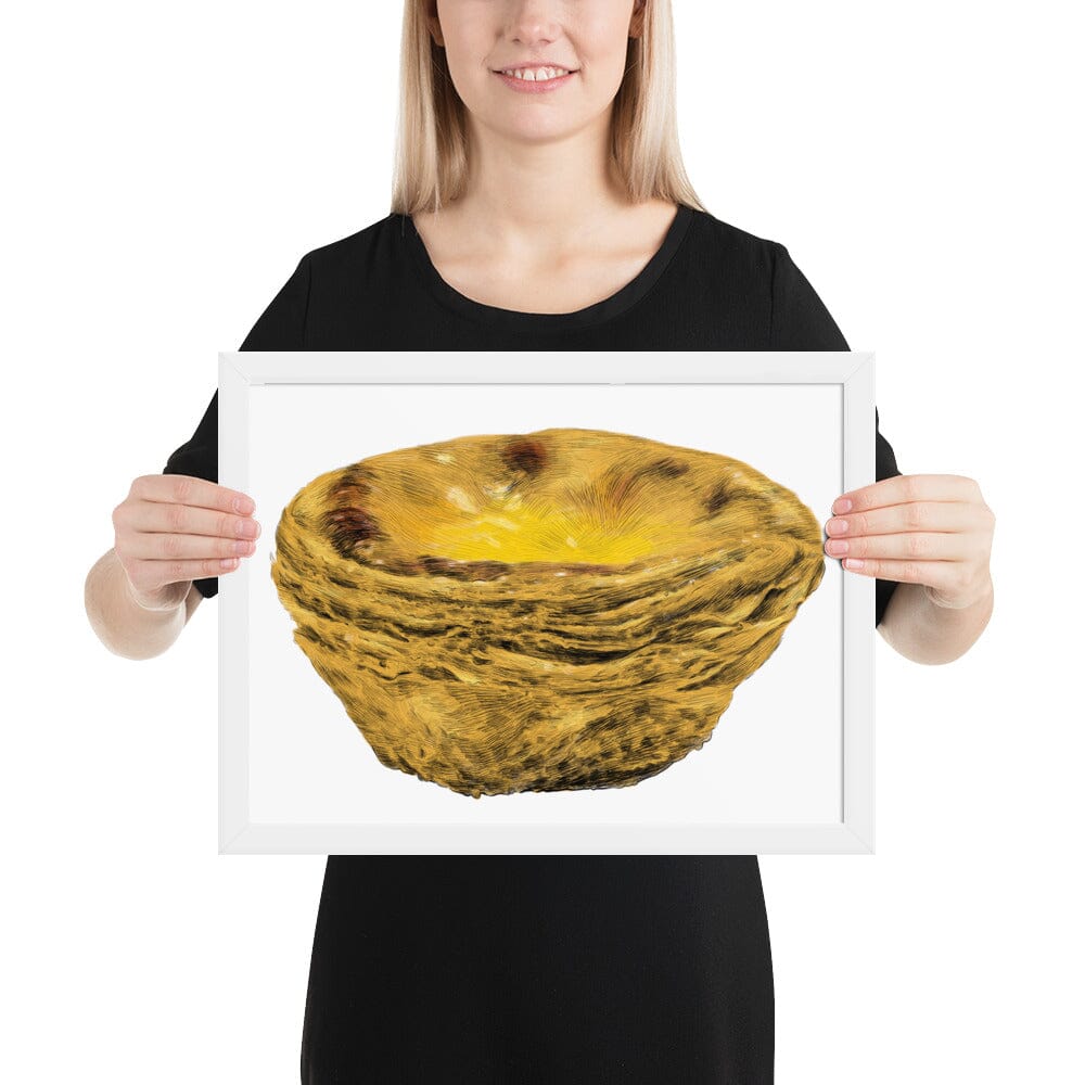 Egg Tart Framed Poster [Unfoiled] JoyousJoyfulJoyness White 12″×16″ 