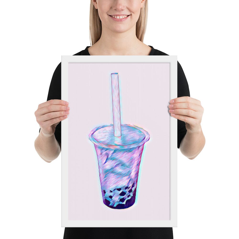 Boba Framed Poster (Octopus) [Unfoiled] JoyousJoyfulJoyness White 12″×18″ 