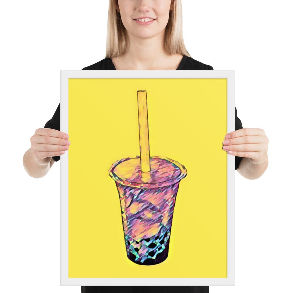 Boba Framed Poster (Cake) [Unfoiled] JoyousJoyfulJoyness White 16″×20″ 