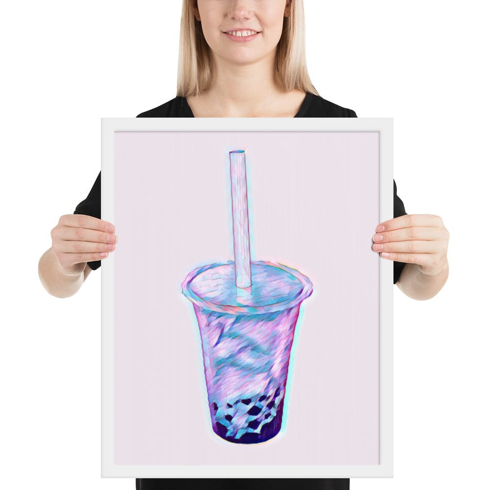 Boba Framed Poster (Octopus) [Unfoiled] JoyousJoyfulJoyness White 16″×20″ 