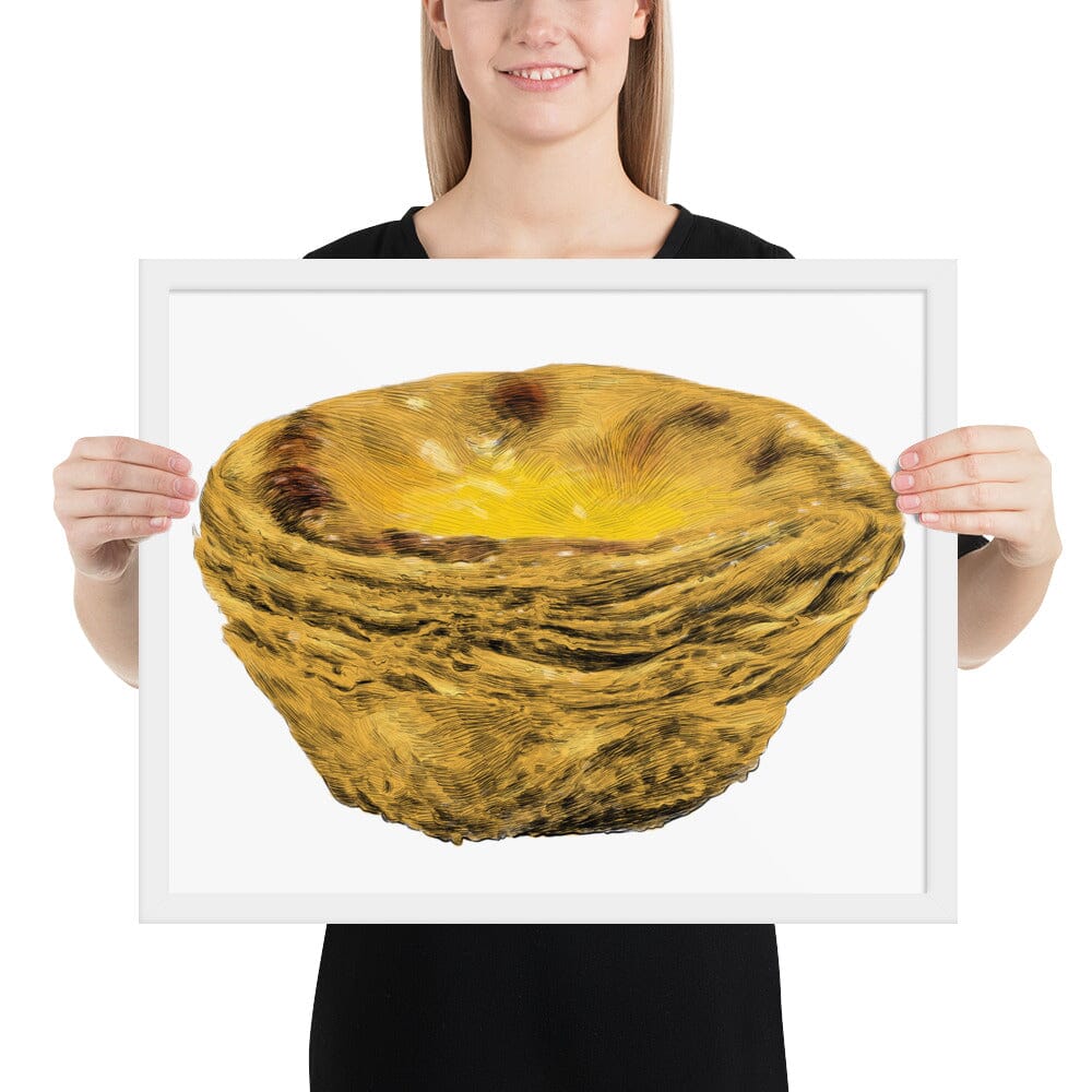 Egg Tart Framed Poster [Unfoiled] JoyousJoyfulJoyness White 16″×20″ 