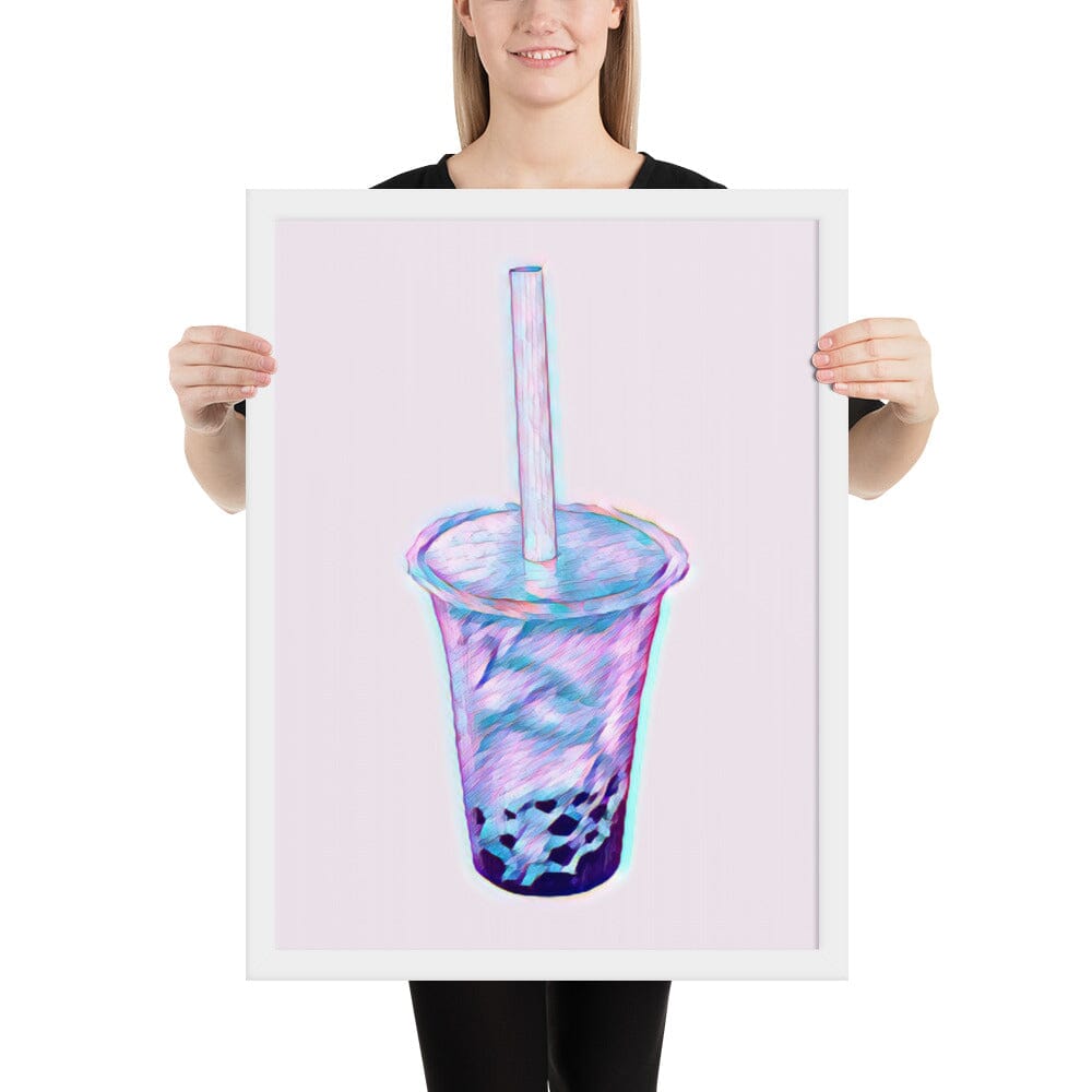 Boba Framed Poster (Octopus) [Unfoiled] JoyousJoyfulJoyness White 18″×24″ 