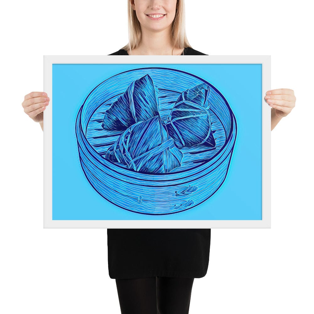 Zong Zi Framed Poster (Crystal Two) [Unfoiled] JoyousJoyfulJoyness White 18″×24″ 