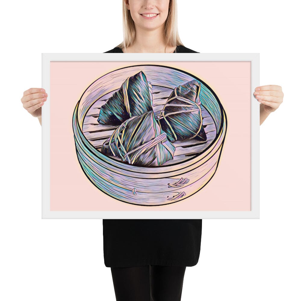 Zong Zi Framed Poster (Chameleon) [Unfoiled] JoyousJoyfulJoyness White 18″×24″ 