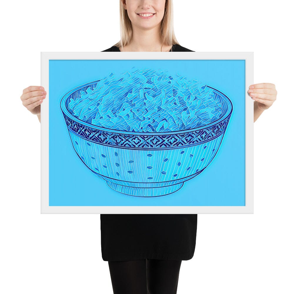 Bowl of Rice Framed Poster (Crystal Two) [Unfoiled] JoyousJoyfulJoyness White 18″×24″ 