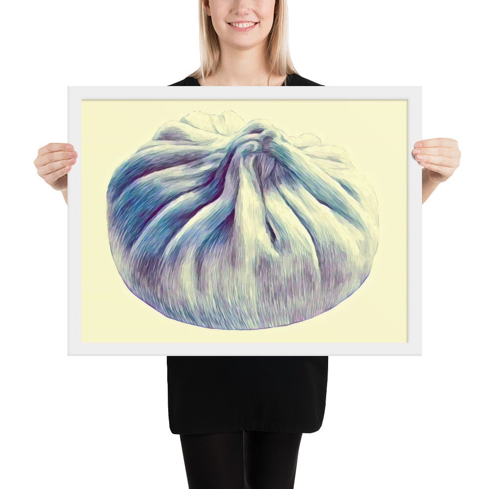 Dumpling Framed Poster (Blooming) [Unfoiled] JoyousJoyfulJoyness White 18″×24″ 