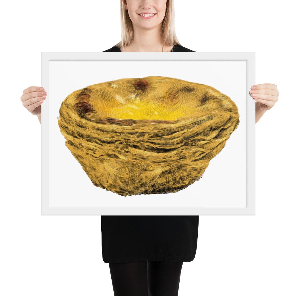 Egg Tart Framed Poster [Unfoiled] JoyousJoyfulJoyness White 18″×24″ 