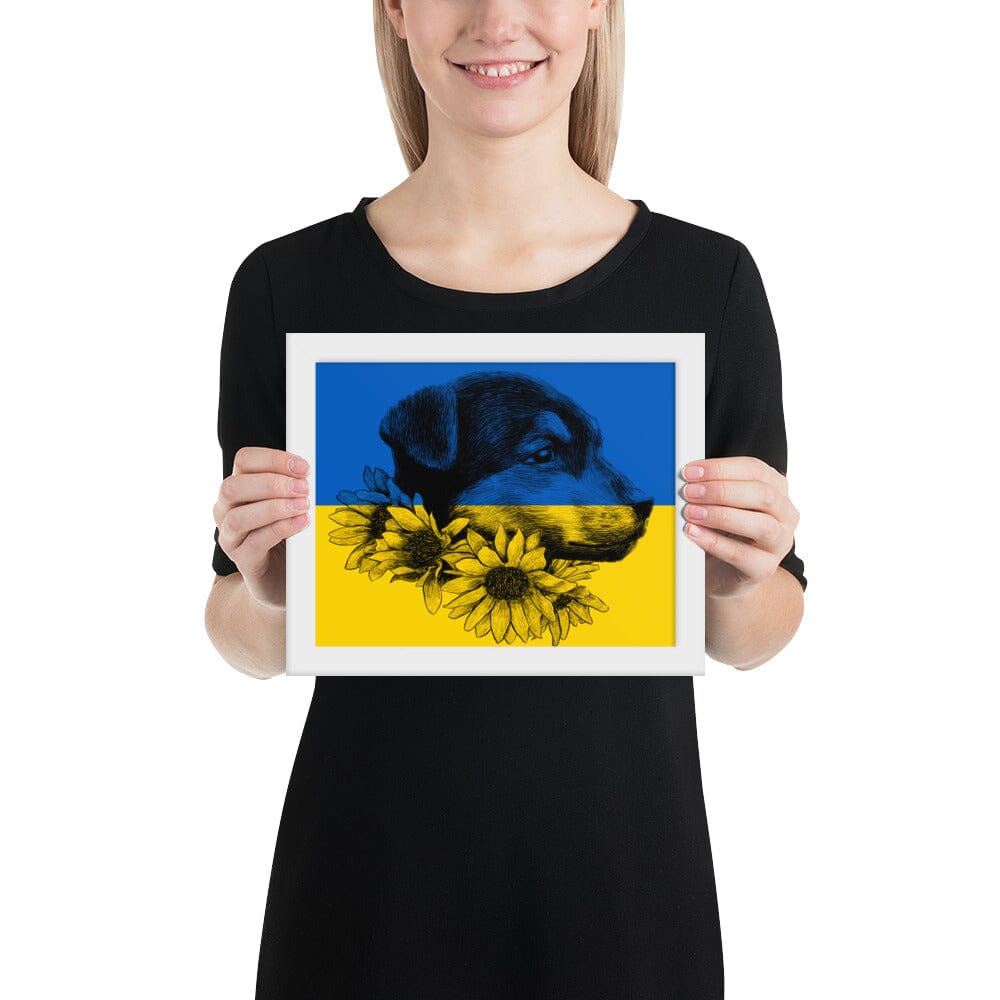 Dog of Ukraine Framed Poster [Unfoiled] Decor JoyousJoyfulJoyness White 8″×10″ 