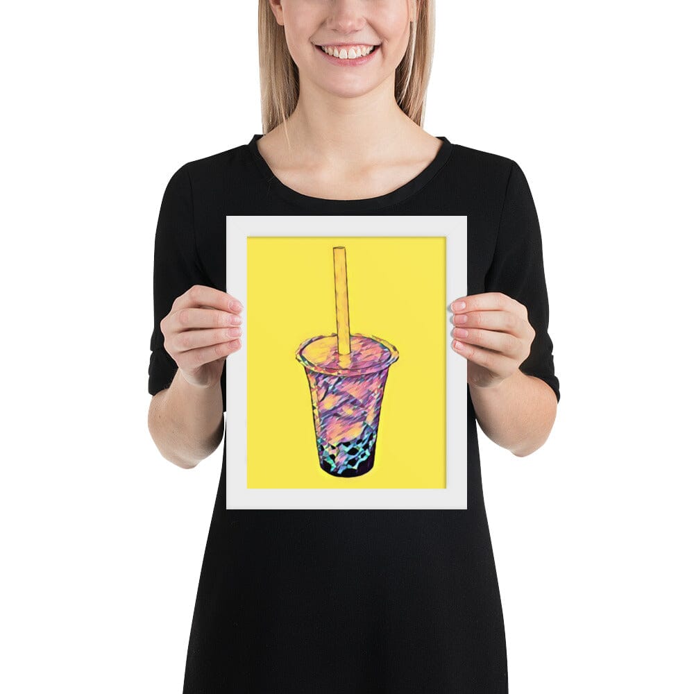 Boba Framed Poster (Cake) [Unfoiled] JoyousJoyfulJoyness White 8″×10″ 