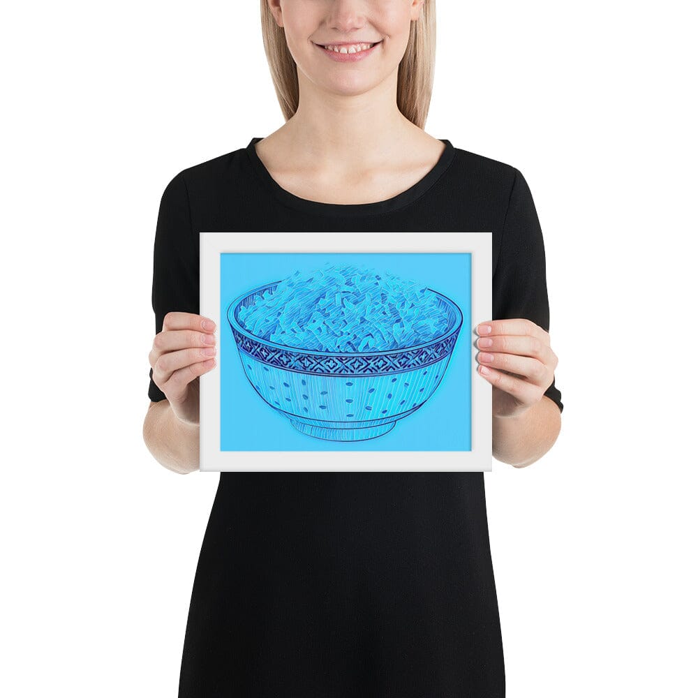Bowl of Rice Framed Poster (Crystal Two) [Unfoiled] JoyousJoyfulJoyness White 8″×10″ 