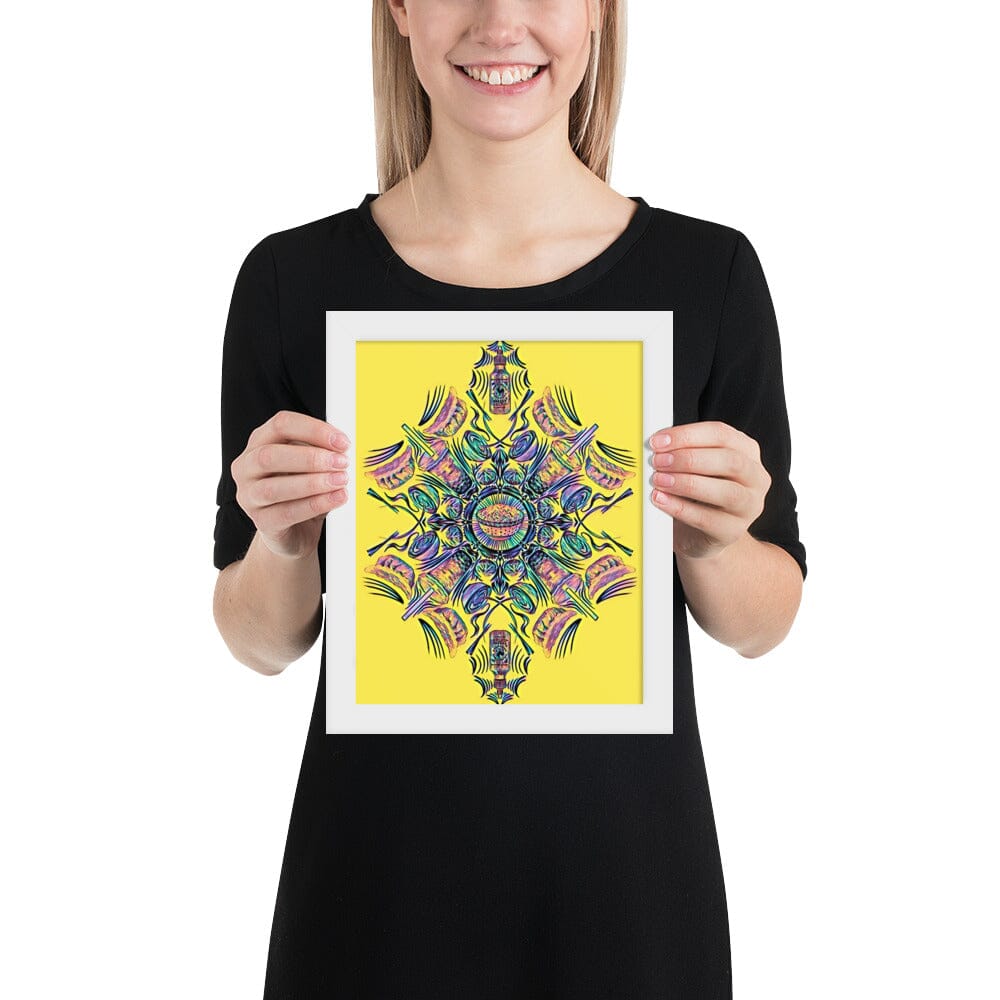 Kaleidoscope of Asian Food Framed Poster [Unfoiled] JoyousJoyfulJoyness White 8″×10″ 