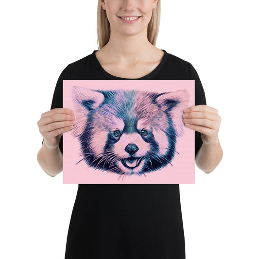 Red Panda Poster (blueberry) [Unfoiled] JoyousJoyfulJoyness 11″×14″ 