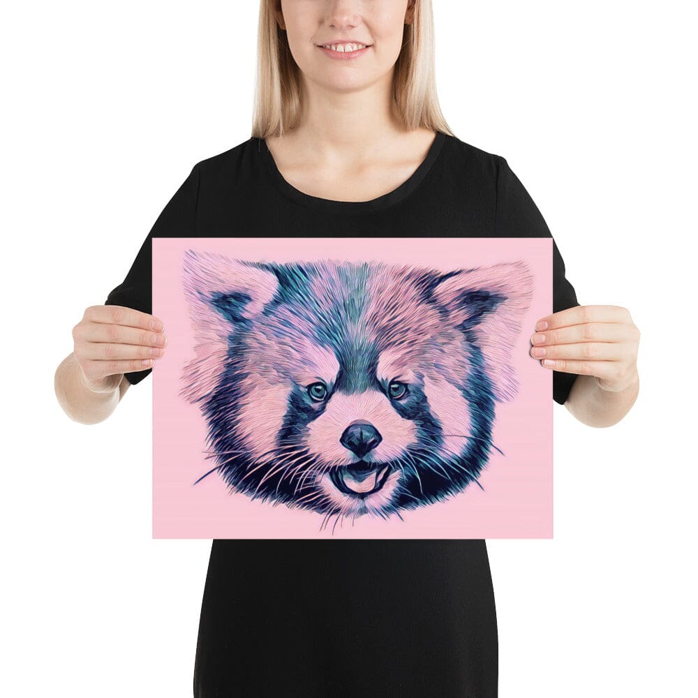 Red Panda Poster (blueberry) [Unfoiled] JoyousJoyfulJoyness 12″×16″ 