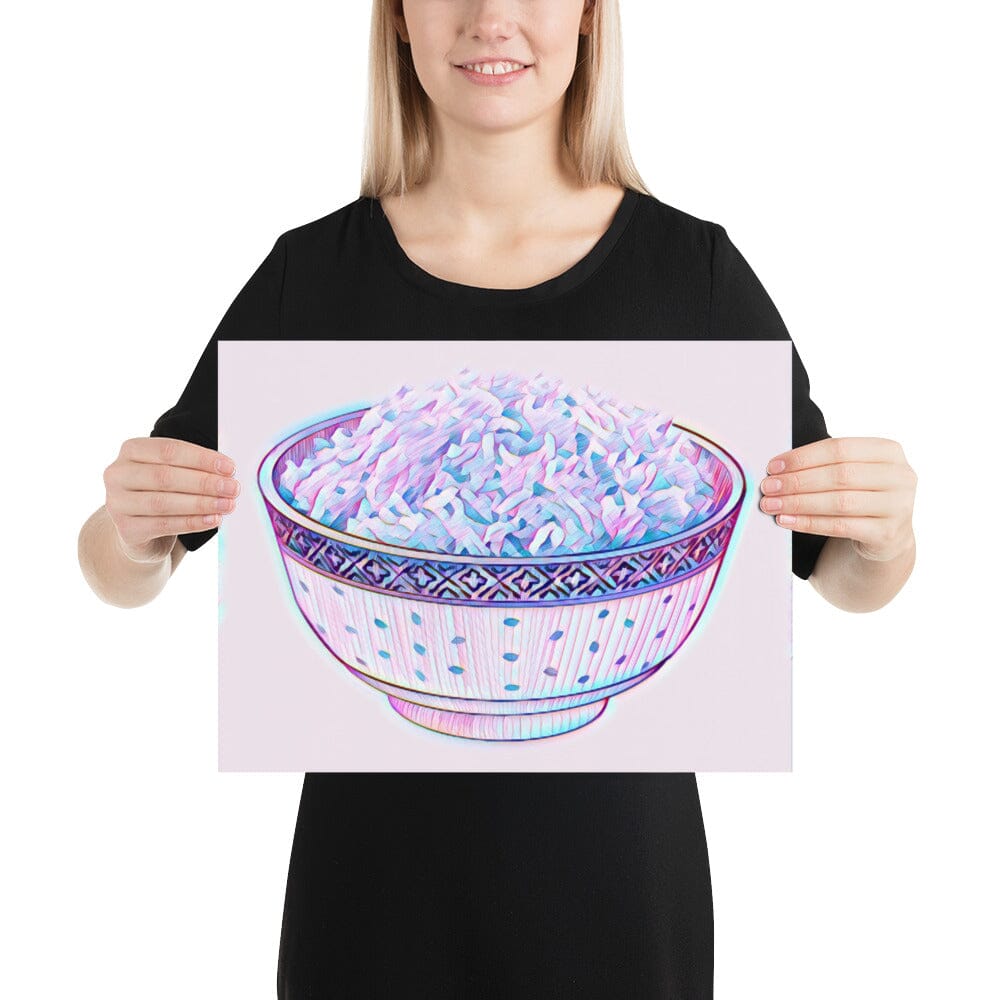 Bowl of Rice Poster (Octopus) [Unfoiled] JoyousJoyfulJoyness 12″×16″ 