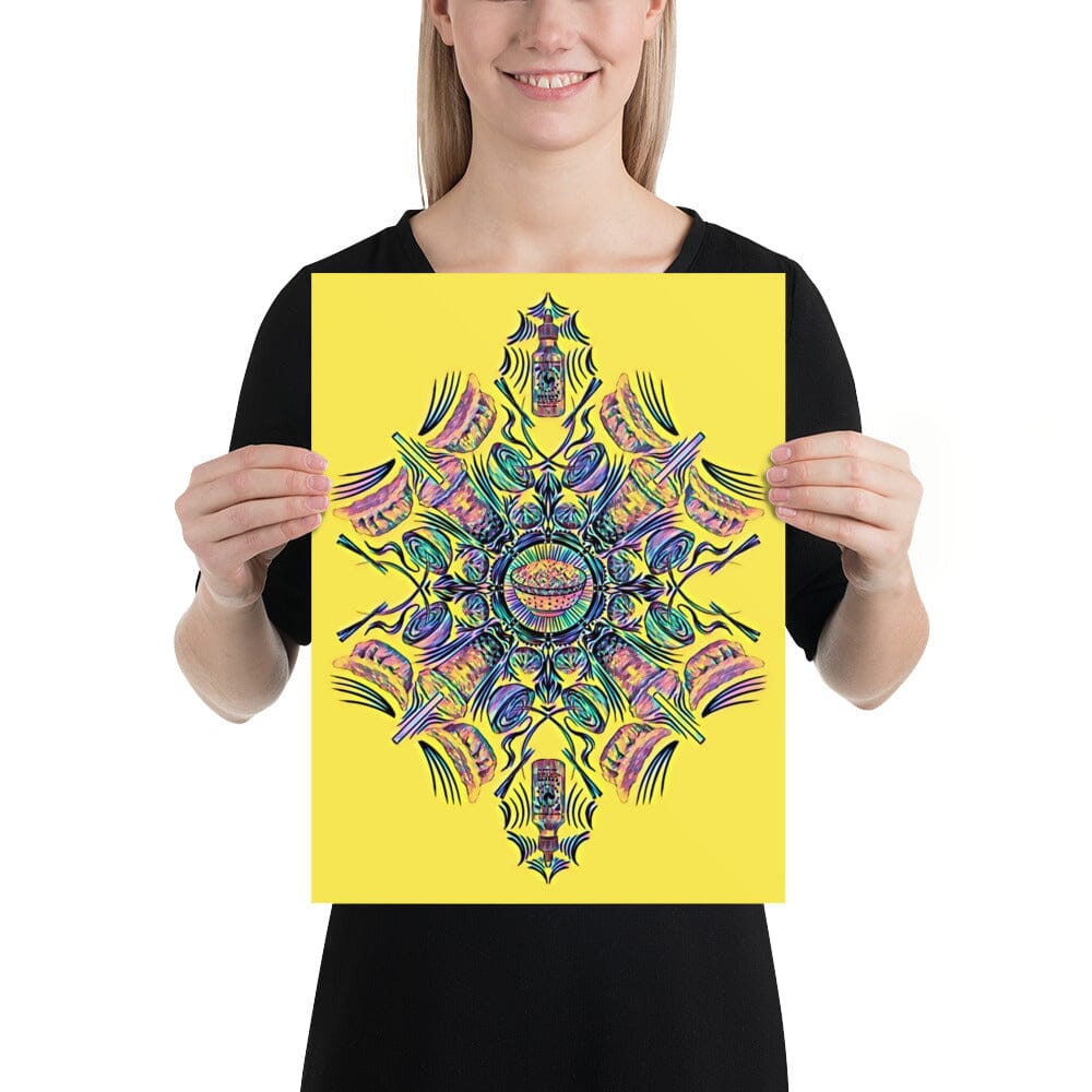 Kaleidoscope of Asian Food Poster [Unfoiled] JoyousJoyfulJoyness 12″×16″ 