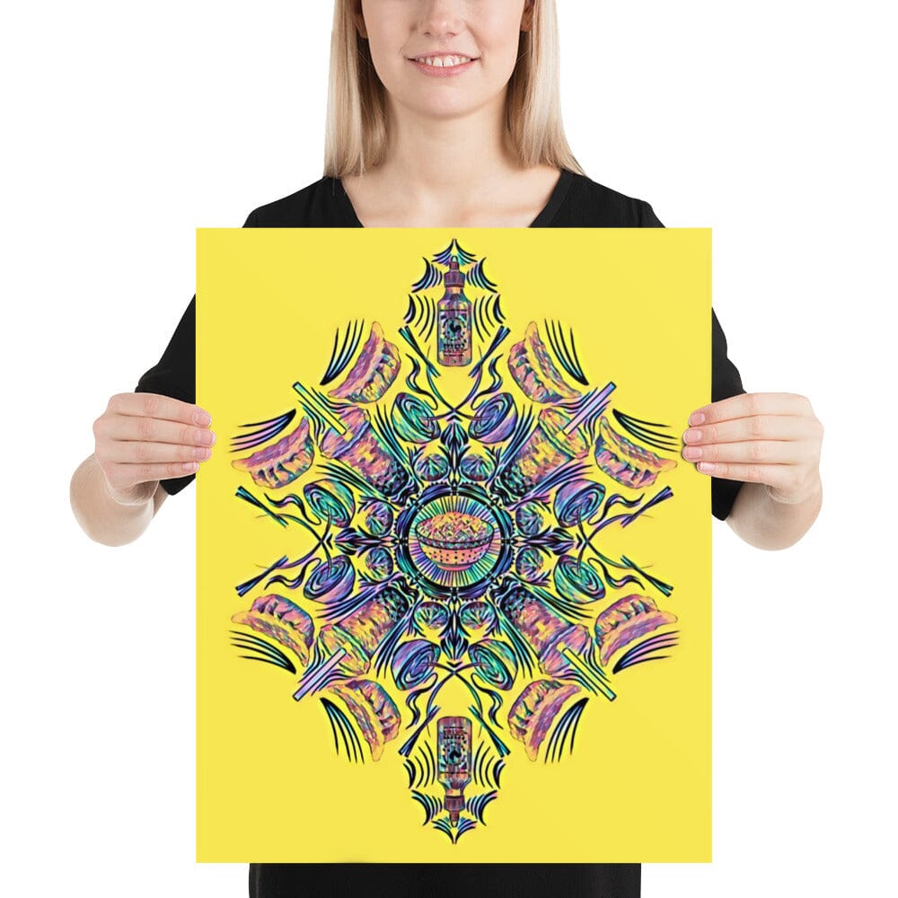 Kaleidoscope of Asian Food Poster [Unfoiled] JoyousJoyfulJoyness 16″×20″ 