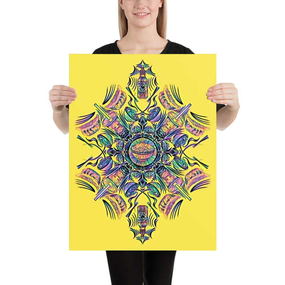 Kaleidoscope of Asian Food Poster [Unfoiled] JoyousJoyfulJoyness 18″×24″ 