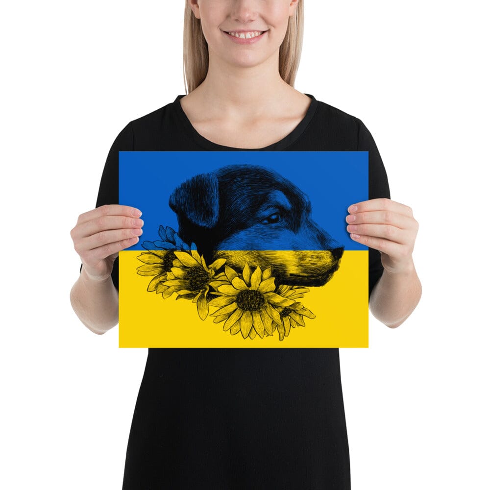 Dog of Ukraine Photo Paper Poster [Unfoiled] JoyousJoyfulJoyness 11″×14″ 
