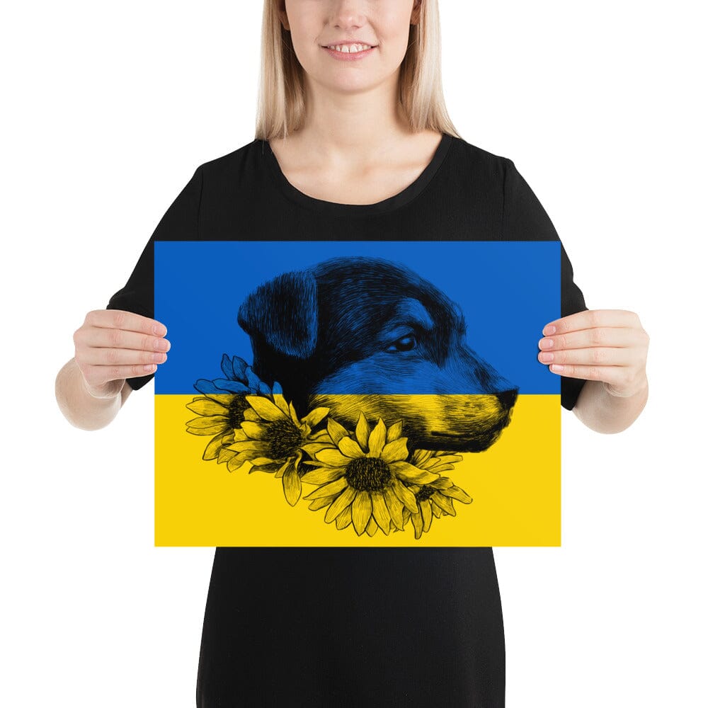 Dog of Ukraine Photo Paper Poster [Unfoiled] JoyousJoyfulJoyness 12″×16″ 