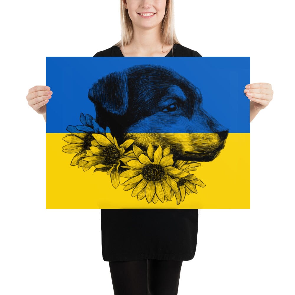 Dog of Ukraine Photo Paper Poster [Unfoiled] JoyousJoyfulJoyness 18″×24″ 