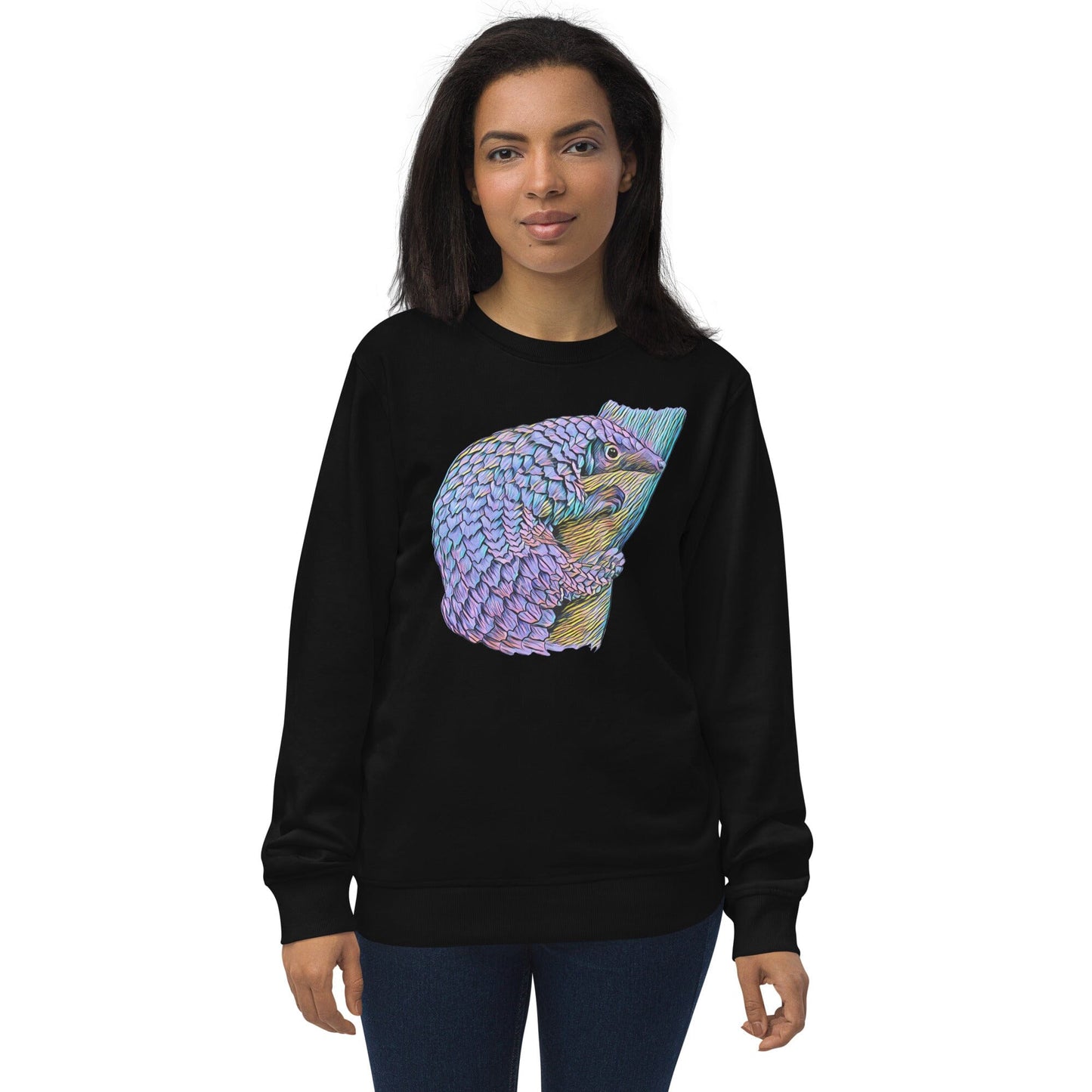 Pangolin Unisex Organic Sweatshirt JoyousJoyfulJoyness Black S 