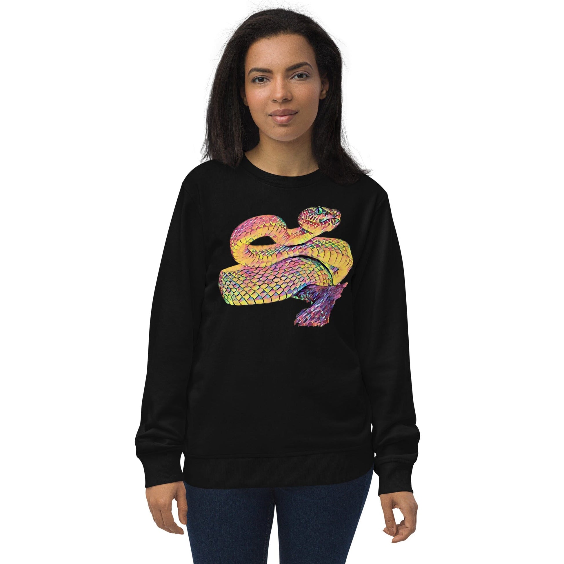 Snake Unisex Organic Sweatshirt JoyousJoyfulJoyness Black S 