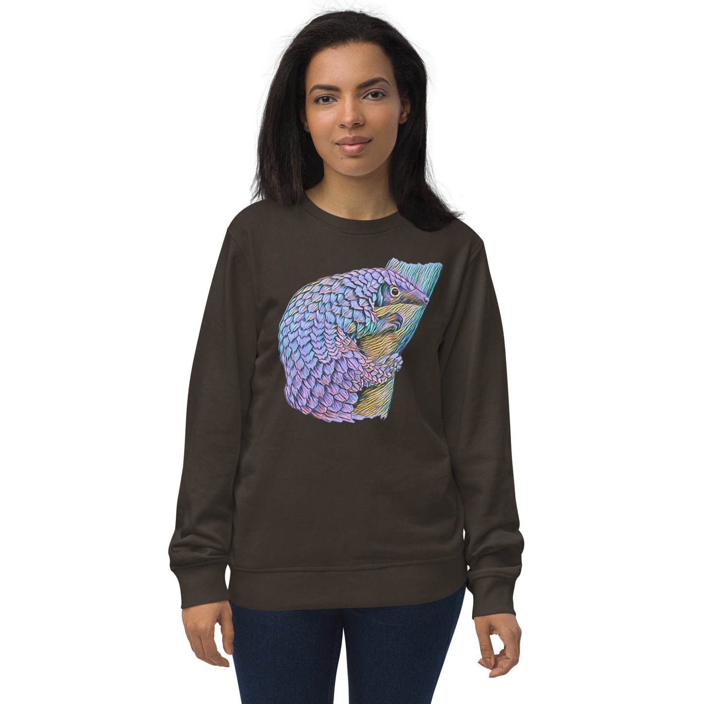 Pangolin Unisex Organic Sweatshirt JoyousJoyfulJoyness Deep Charcoal Grey S 