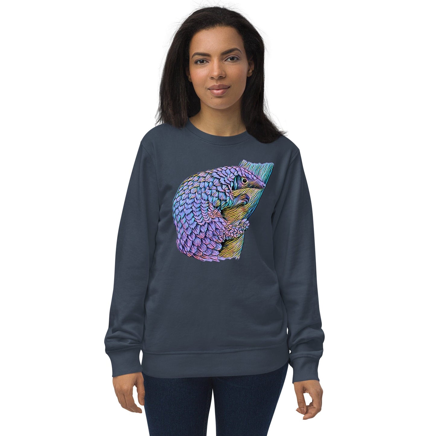 Pangolin Unisex Organic Sweatshirt JoyousJoyfulJoyness French Navy S 