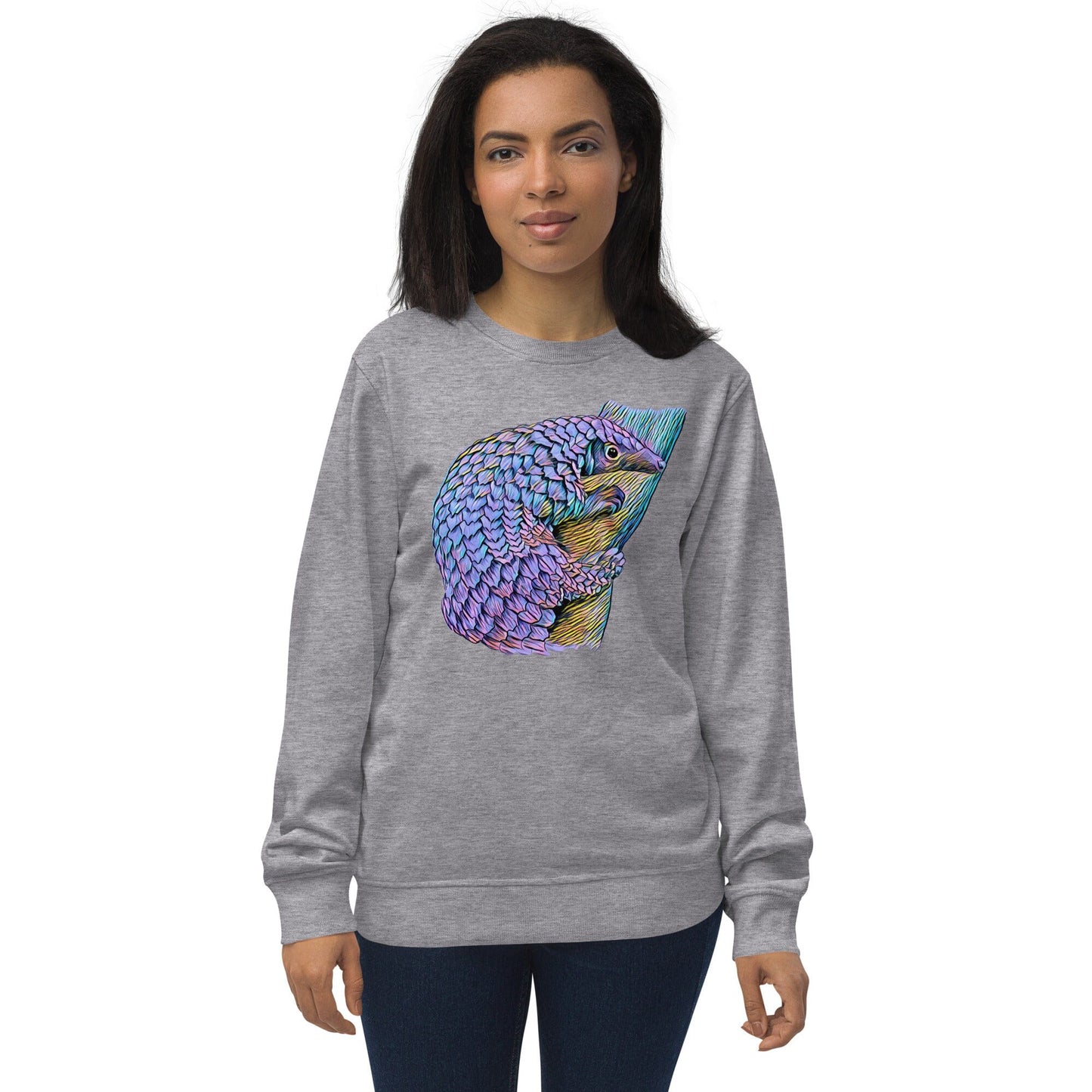 Pangolin Unisex Organic Sweatshirt JoyousJoyfulJoyness Grey Melange S 