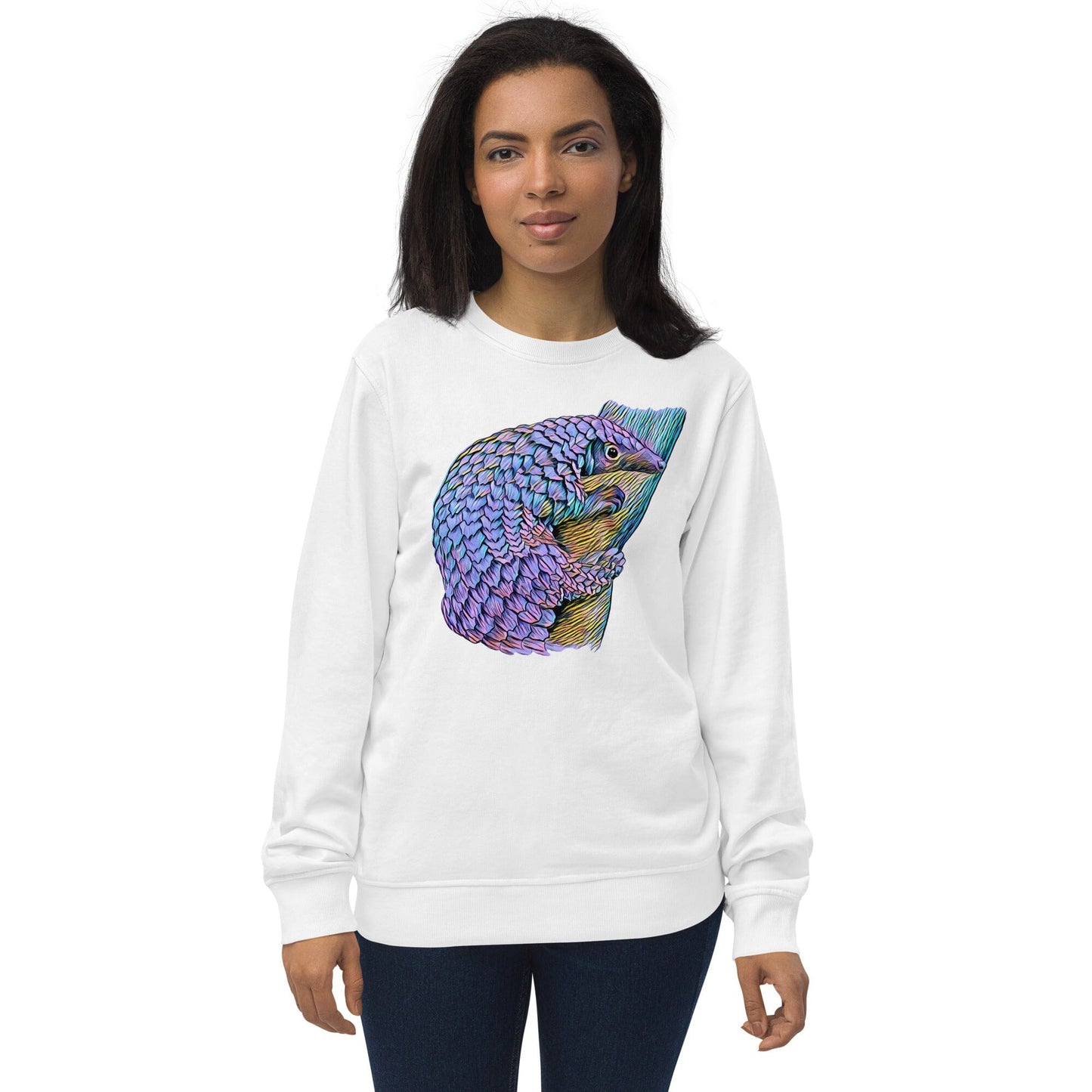 Pangolin Unisex Organic Sweatshirt JoyousJoyfulJoyness White S 