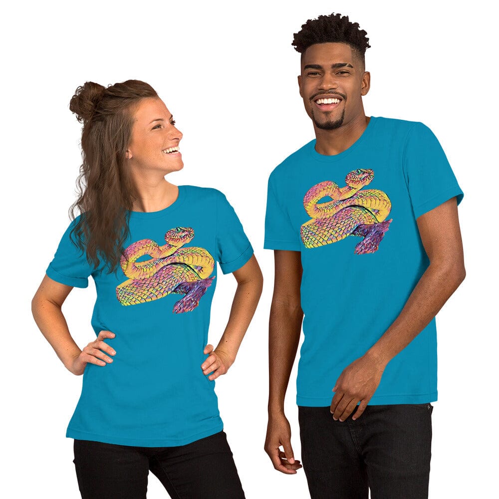 Snake Unisex T-Shirt JoyousJoyfulJoyness Aqua S 
