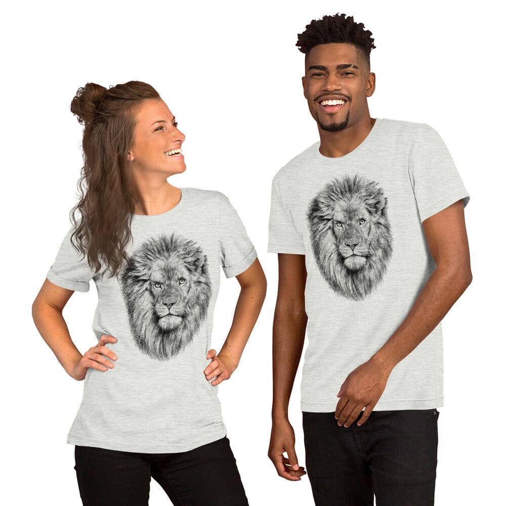 Lion Unisex T-Shirt JoyousJoyfulJoyness Ash S 
