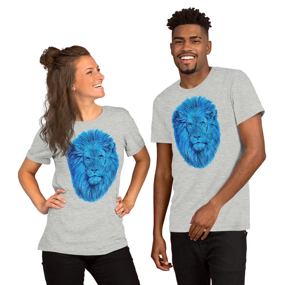 Lion Unisex T-Shirt (Crystal) JoyousJoyfulJoyness Athletic Heather S 